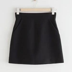 & Other Stories A-Line Mini Skirt sz6 black